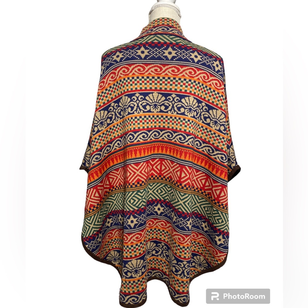 Punt Roma Multi Colored Geometric Knit Pincho - Picture 3 of 12